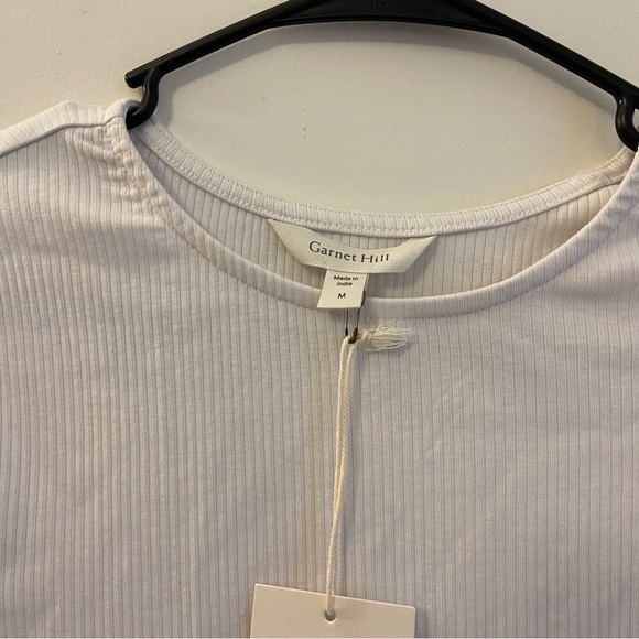 Garnet Hill M NWT Ribbed Long Sleeve Shirt Organic Cotton Modal Classic Staple - Picture 3 of 5